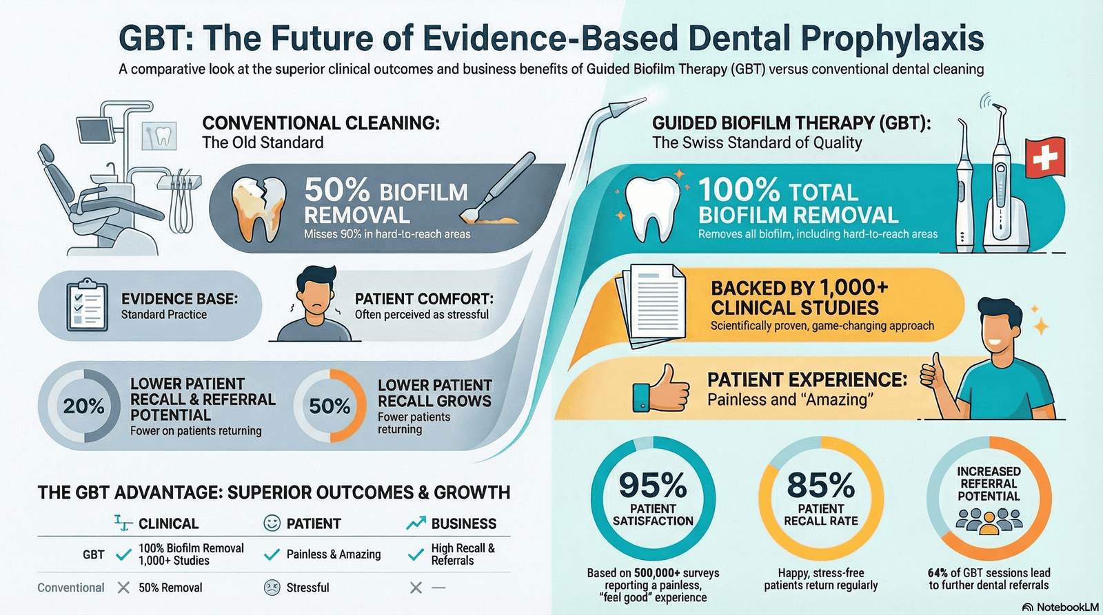 conventional teeth cleaning VS. guided biofilm therapy - White Tooth Dental
